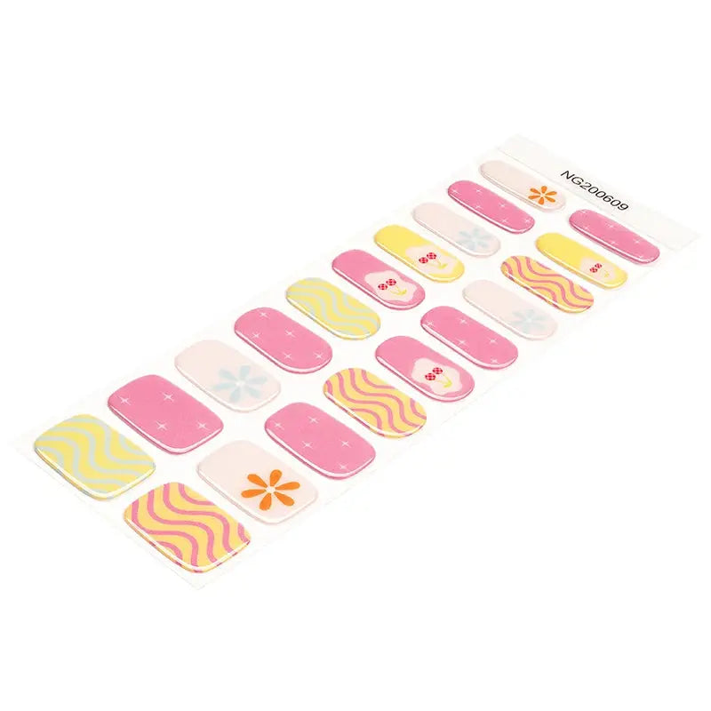 Wholesale Cherry Gel Nail Stickers Custom Nail Wrap Suppliers HUIZI