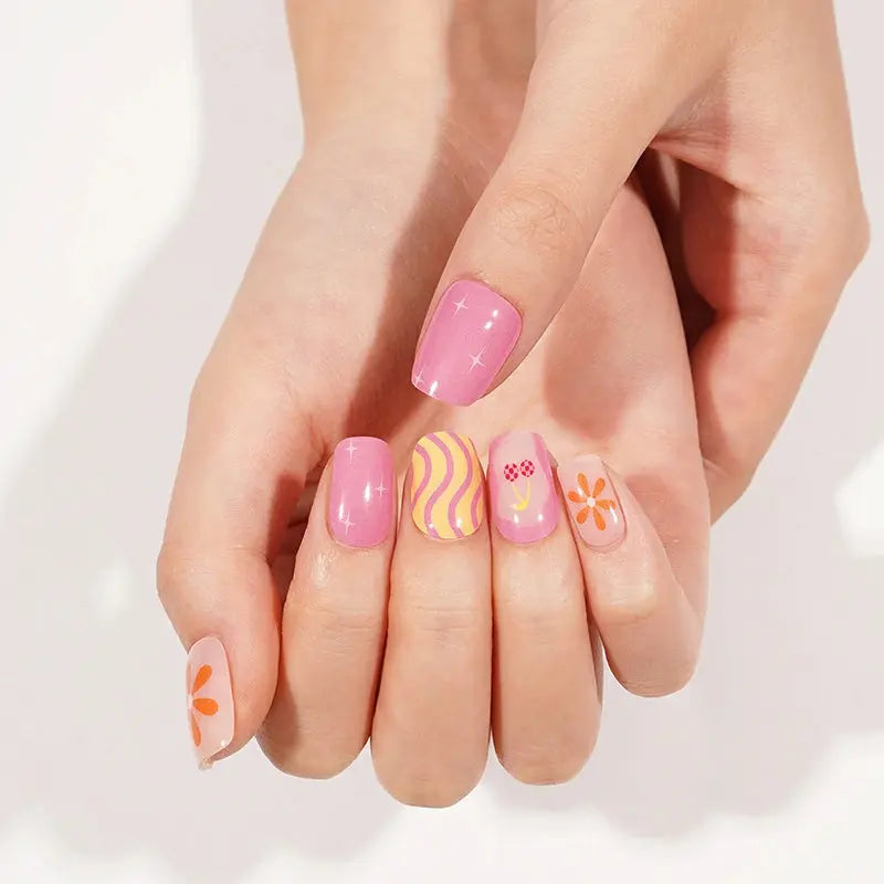 Wholesale Cherry Gel Nail Stickers Custom Nail Wrap Suppliers HUIZI