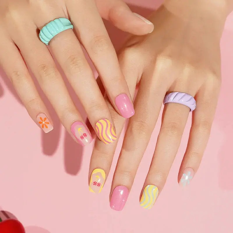 Wholesale Cherry Gel Nail Stickers Custom Nail Wrap Suppliers HUIZI
