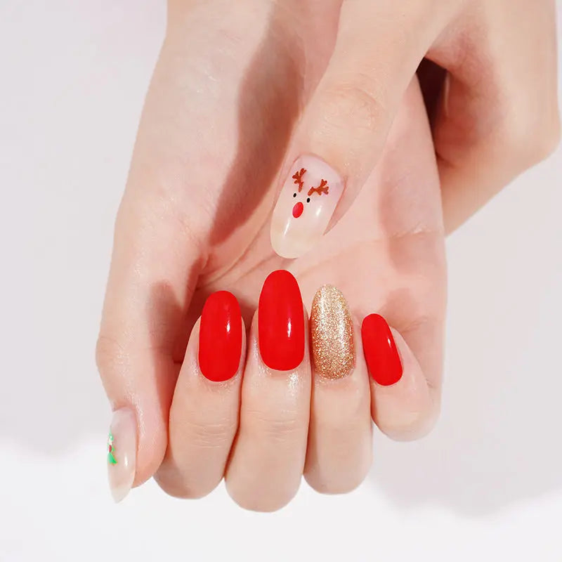 Wholesale Christmas Deer Nail Stickers Christmas Tree  Nail Designs HUIZI