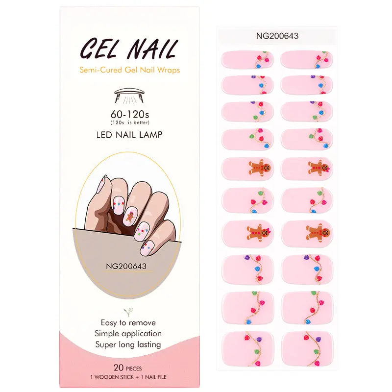 Wholesale Christmas Gel Nail Stickers Customizable Nail Wraps for Brands HUIZI