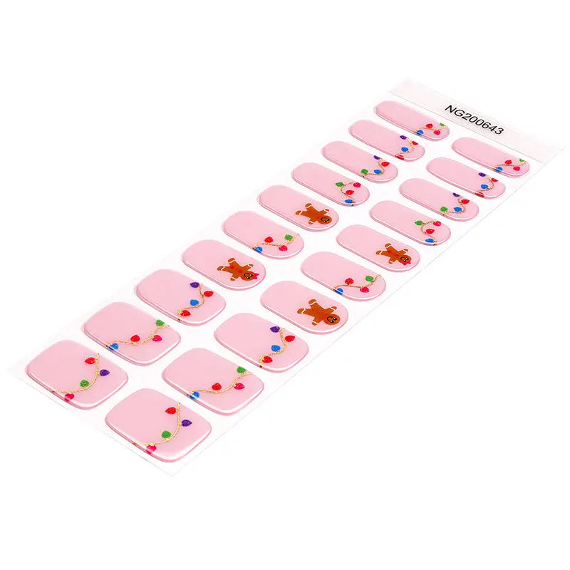 Wholesale Christmas Gel Nail Stickers Customizable Nail Wraps for Brands HUIZI