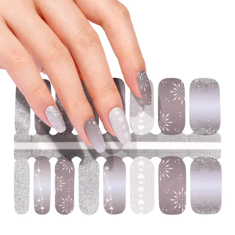 Wholesale Christmas Nail Stickers Custom Fireworks Nail Designs HUIZI