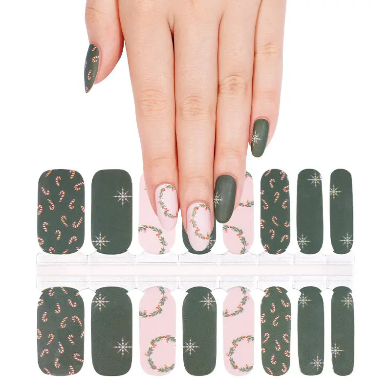 Wholesale Christmas Nail Stickers Custom Snow Place Nail Designs HUIZI