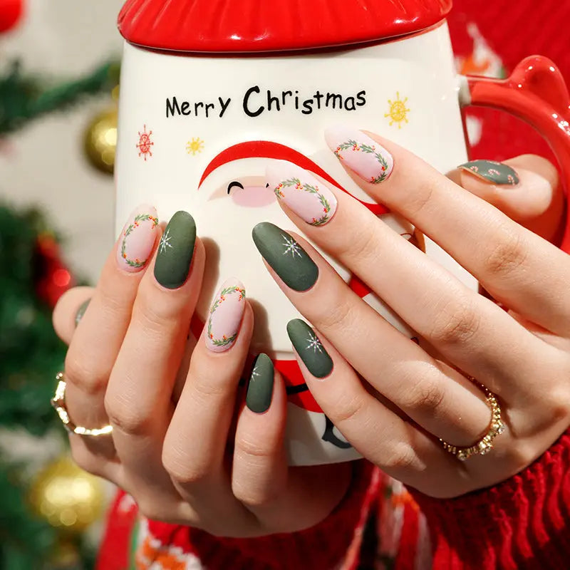 Wholesale Christmas Nail Stickers Custom Snow Place Nail Designs HUIZI