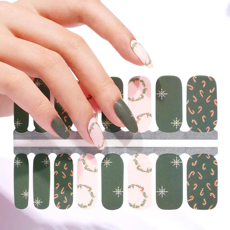 Wholesale Christmas Nail Stickers Custom Snow Place Nail Designs HUIZI