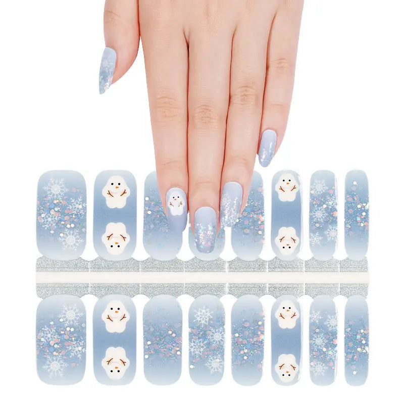 Wholesale Christmas Nail Stickers Snowflake Custom Confetti Nail Designs HUIZI