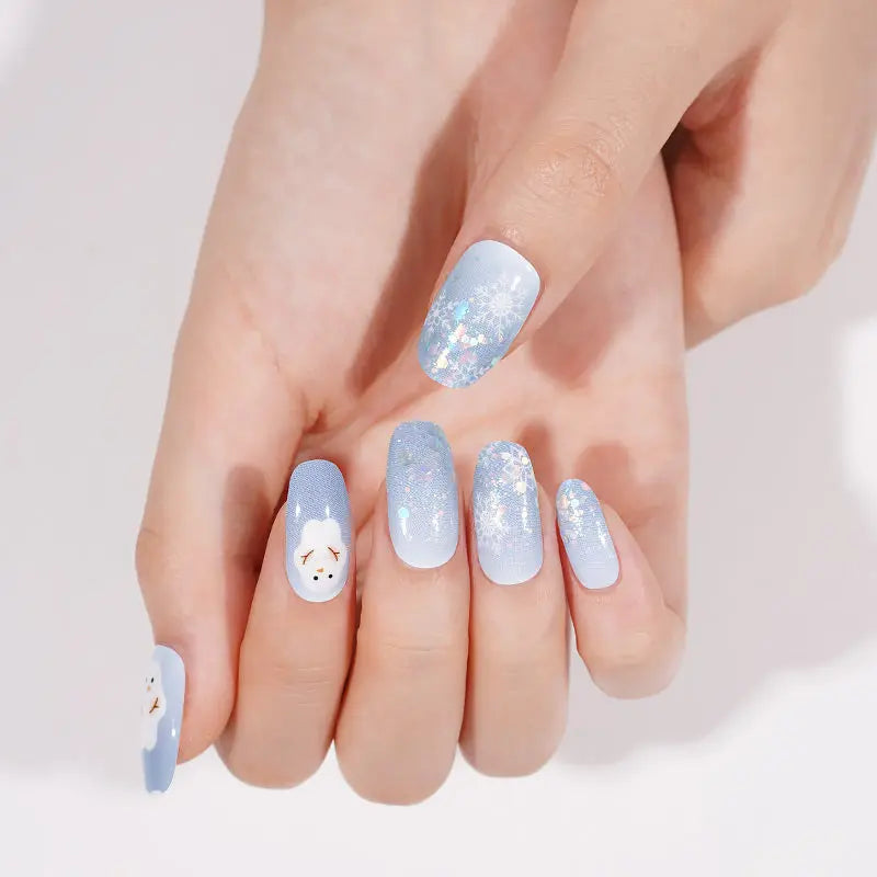 Wholesale Christmas Nail Stickers Snowflake Custom Confetti Nail Designs HUIZI