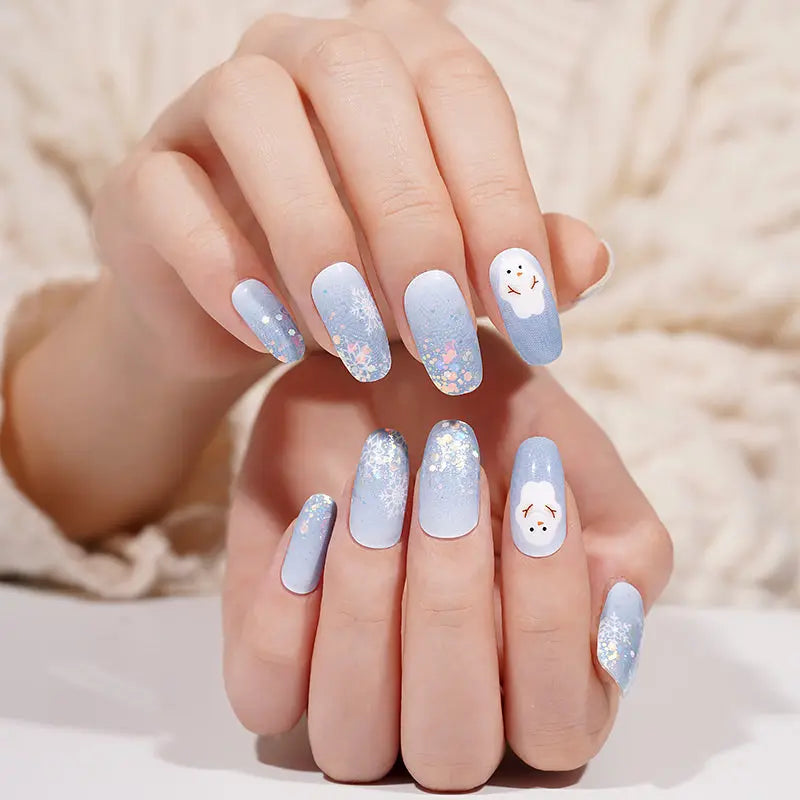 Wholesale Christmas Nail Stickers Snowflake Custom Confetti Nail Designs HUIZI