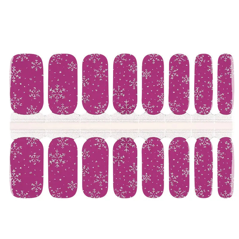 Wholesale Christmas Nail Stickers Snowflake Metallic Nail Wraps HUIZI