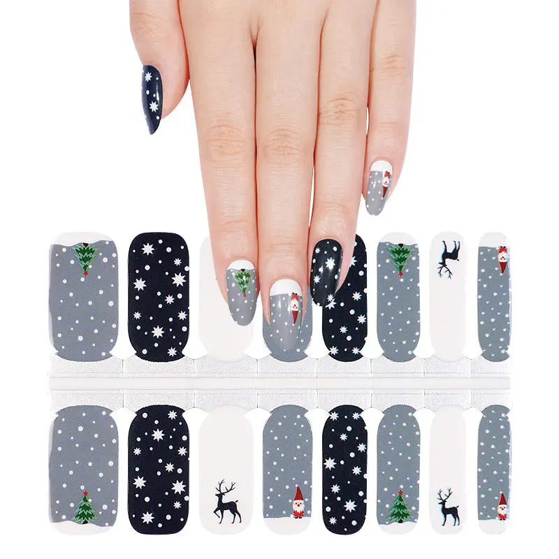 Wholesale Christmas Nail Wraps Custom Nail Polish Stickers HUIZI