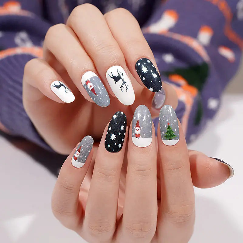 Wholesale Christmas Nail Wraps Custom Nail Polish Stickers HUIZI