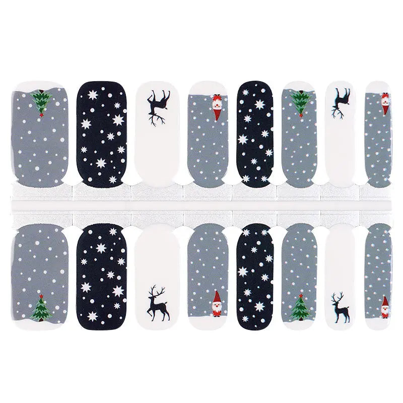 Wholesale Christmas Nail Wraps Custom Nail Polish Stickers HUIZI