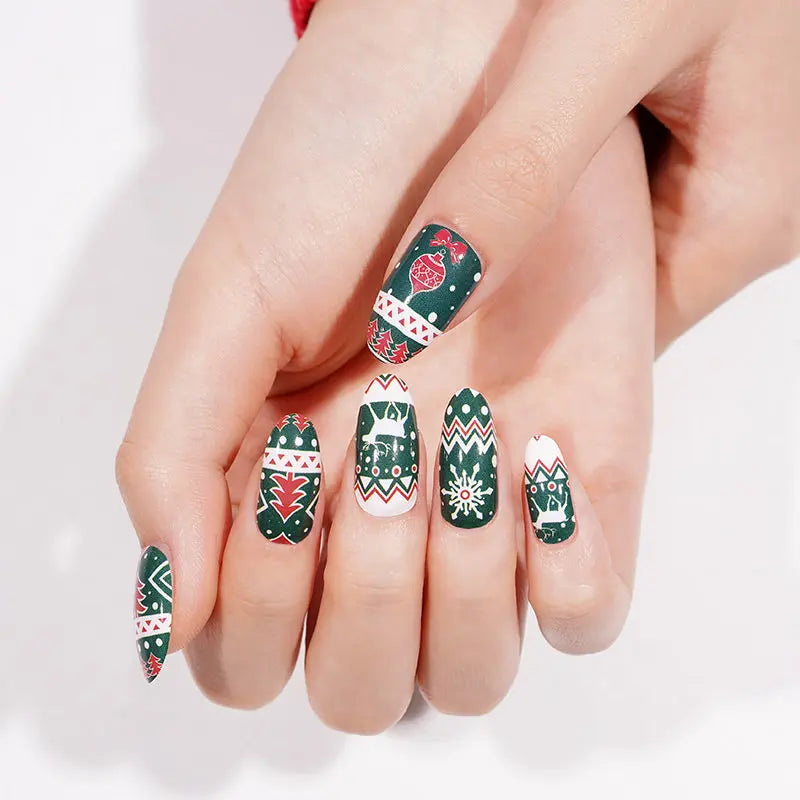 Wholesale Christmas Style Design Thin Self-adhesive Nail Wrap Stickers - HUIZI HUIZI