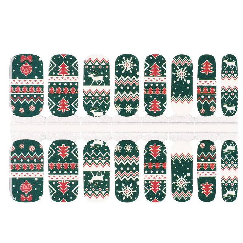 Wholesale Christmas Style Design Thin Self-adhesive Nail Wrap Stickers - HUIZI HUIZI