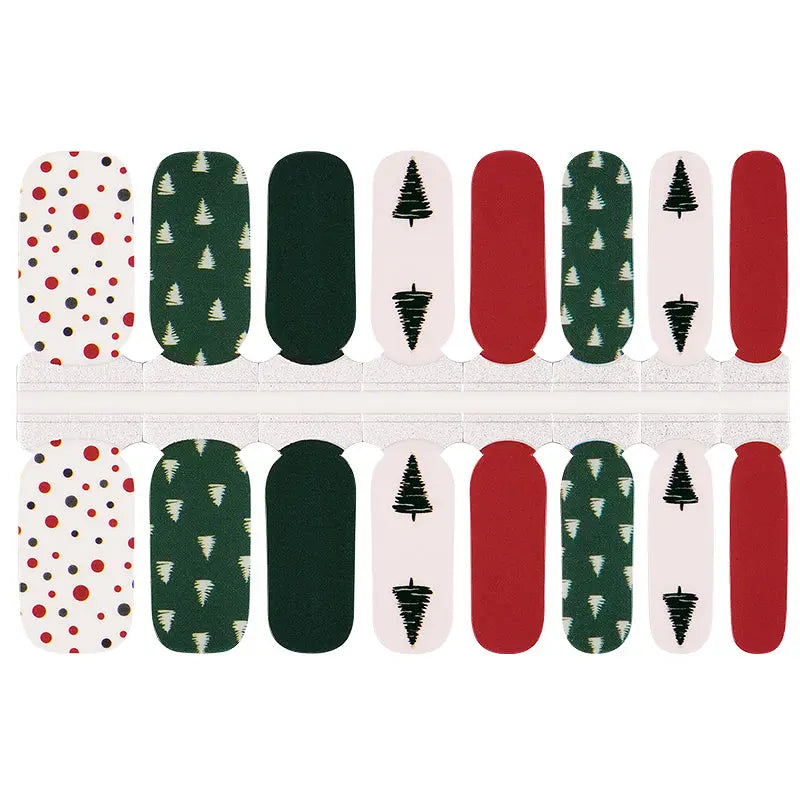 Wholesale Christmas Tree Nail Sticker Custom Nail Polish Wraps HUIZI