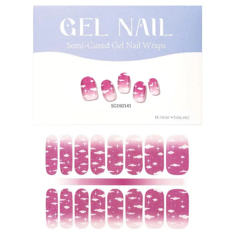 Wholesale Clouds and Stars Gel Nail Strips Custom Gel Nai Designs HUIZI