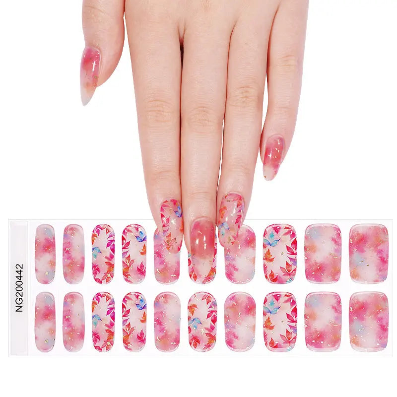 Wholesale Colorful Autumn Gel Nail Strips Custom Nail Stickers HUIZI