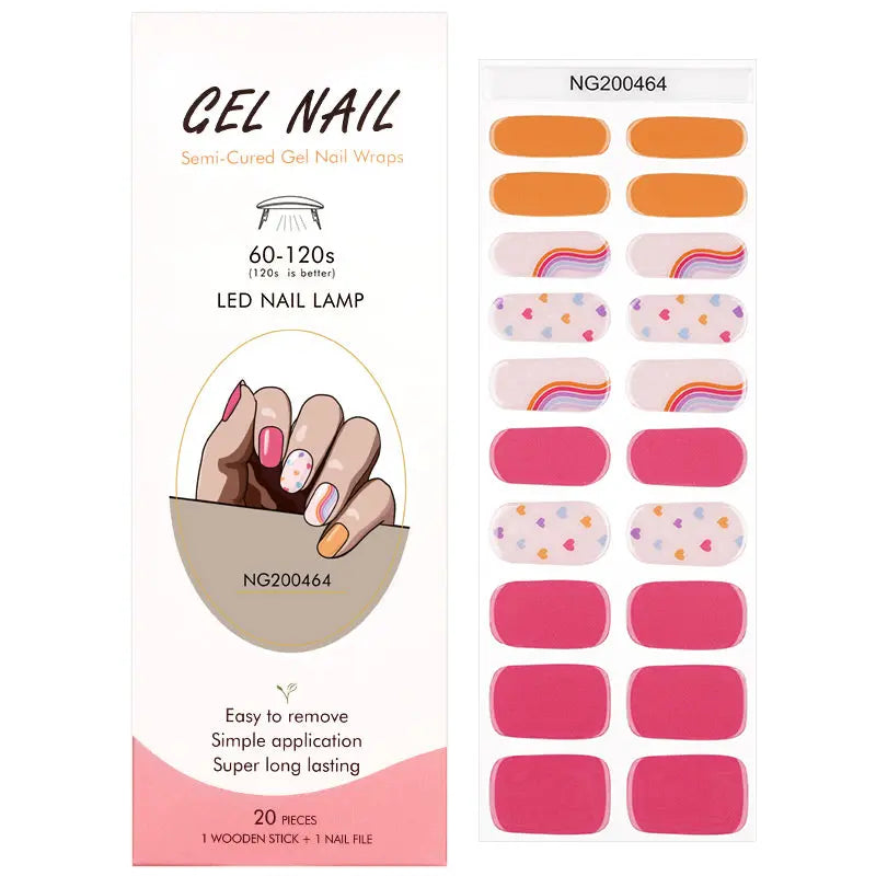 Wholesale Colorful Love Nail Strips Custom Gel Nail Strips HUIZI