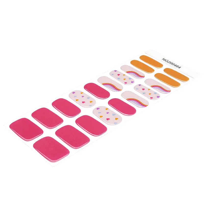 Wholesale Colorful Love Nail Strips Custom Gel Nail Strips HUIZI