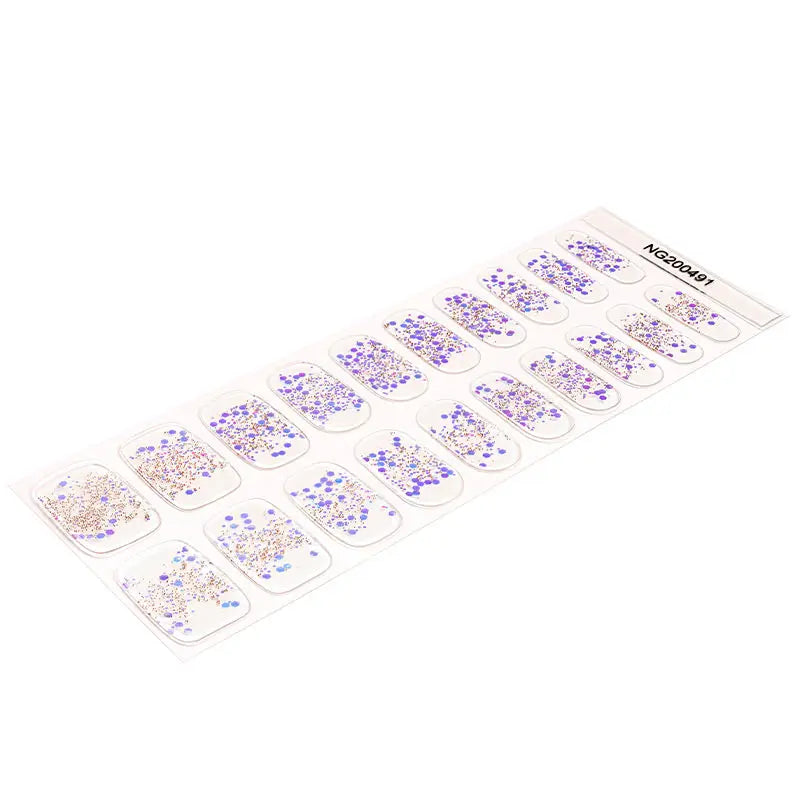 Wholesale Confetti Semi Cured Gel Nail Stickers HUIZI