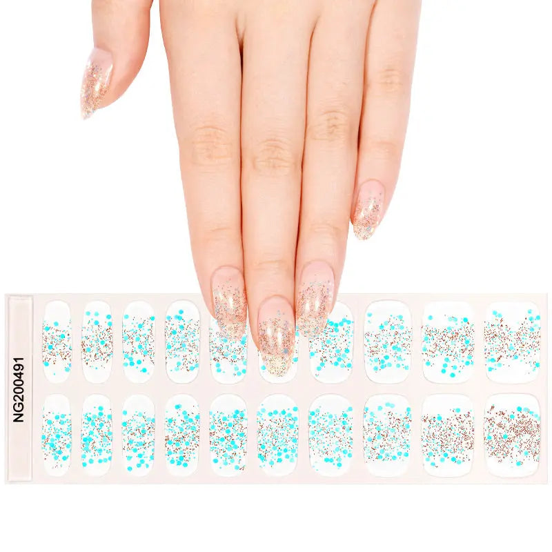 Wholesale Confetti Semi Cured Gel Nail Stickers HUIZI