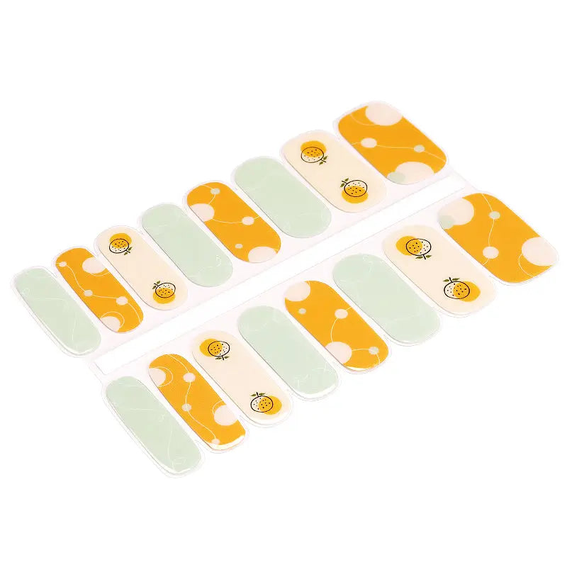 Wholesale Cute Fruit 16 Strips Semi-Cured Gel Nail Stickers HUIZI