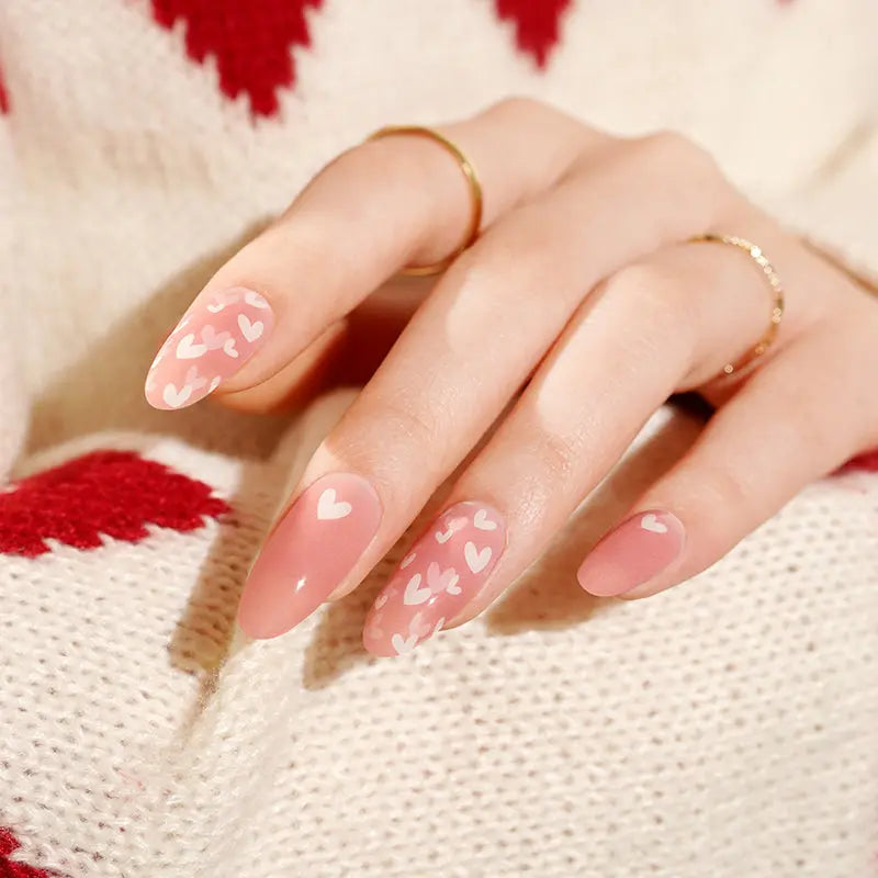 Chic Minimalist Love Nails for Valentine's