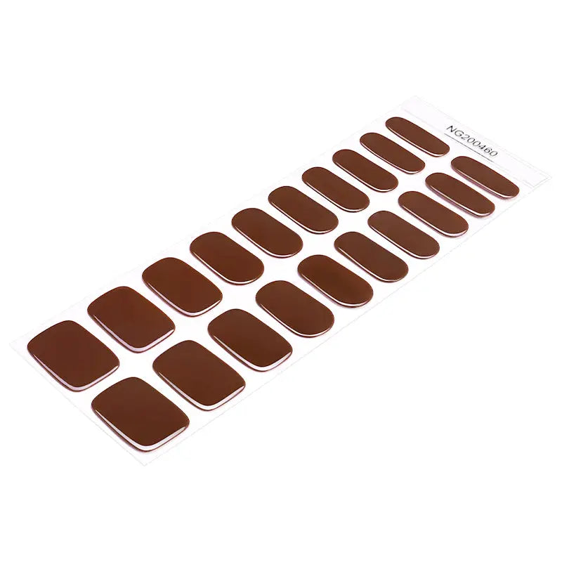 Wholesale Dark Brown Gel Nail Strips Custom Gel Nails HUIZI