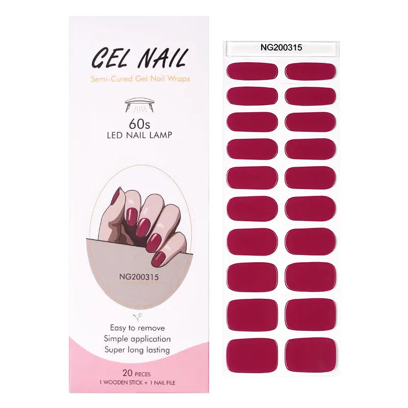Wholesale  Deep, Berry Polish Violet Hinted With Red Gel Nail Wraps - Huizi HUIZI
