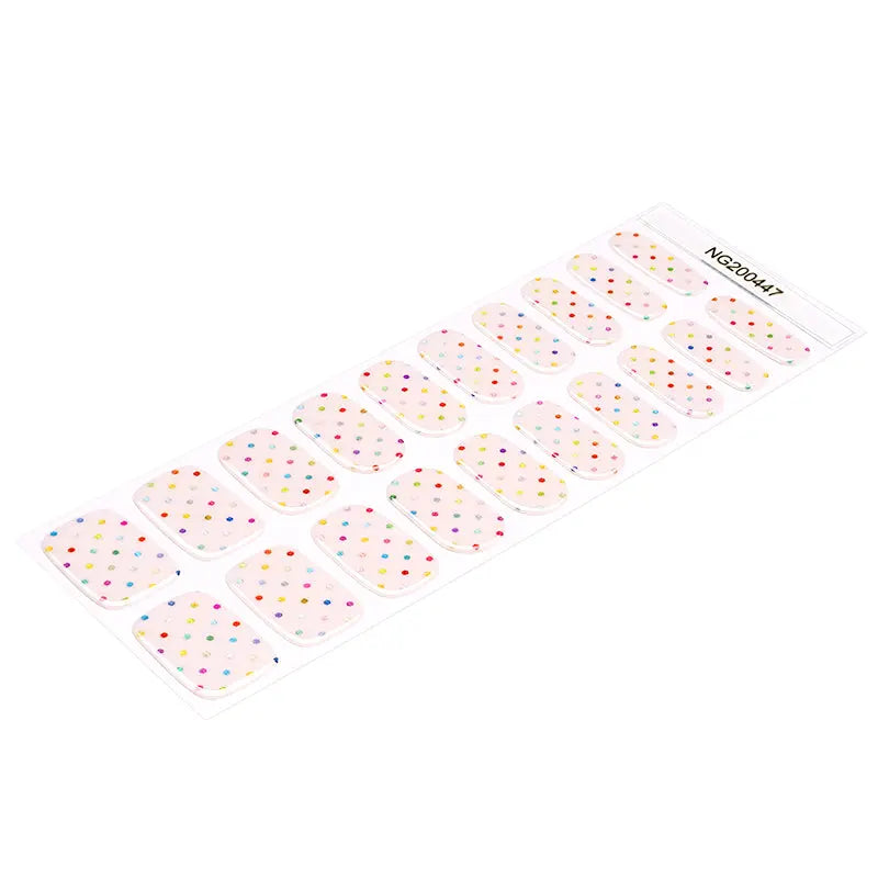 Wholesale Dot Semi Cured Gel Nail Wraps Custom 20 Tips Nail wraps HUIZI