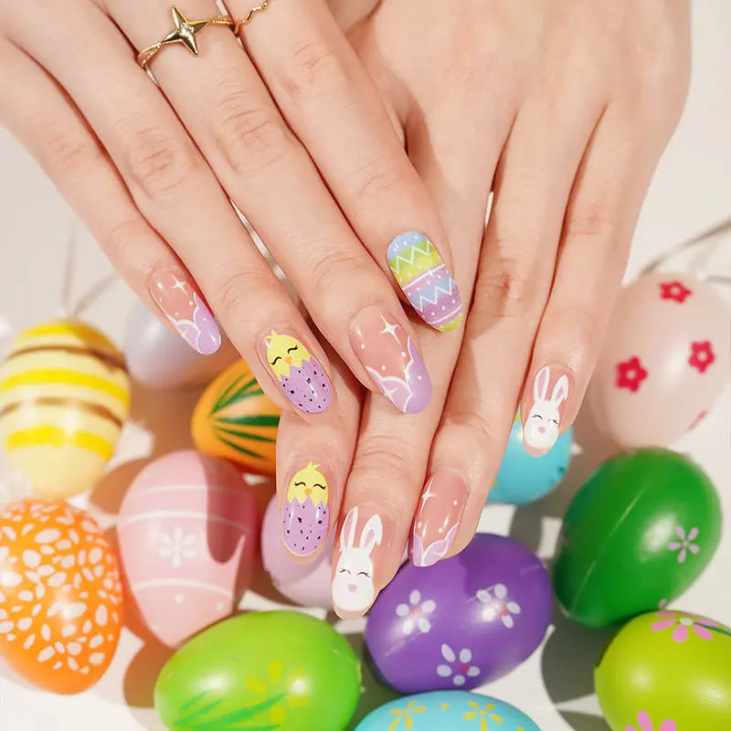 Wholesale Eggs, Easter Nail Stickers Custom Nail Wraps HUIZI