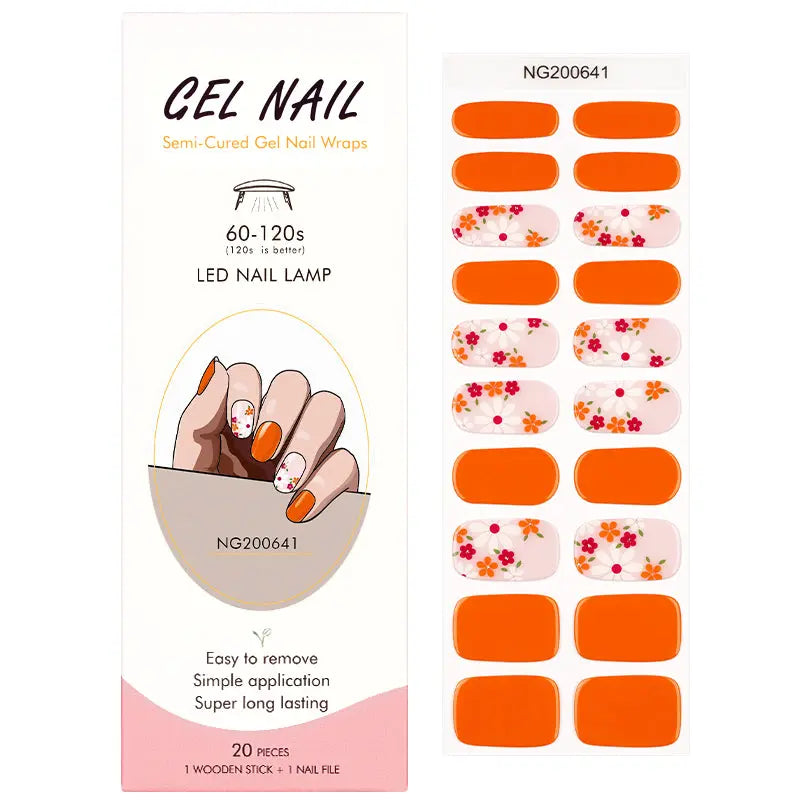 Wholesale Fall Gel Nail Stickers Customizable Nail Strips for Brands HUIZI