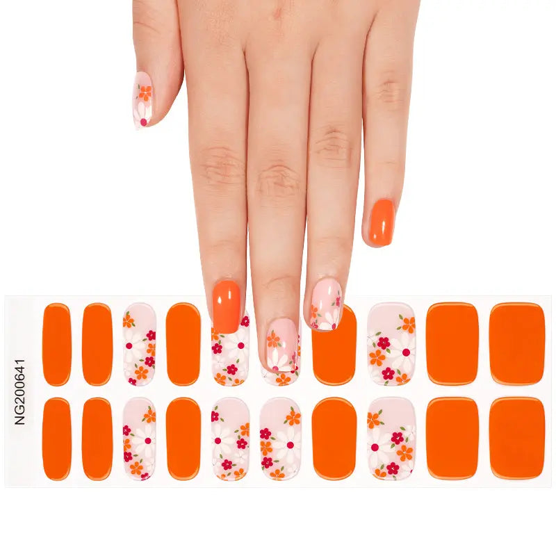 Wholesale Fall Gel Nail Stickers Customizable Nail Strips for Brands HUIZI
