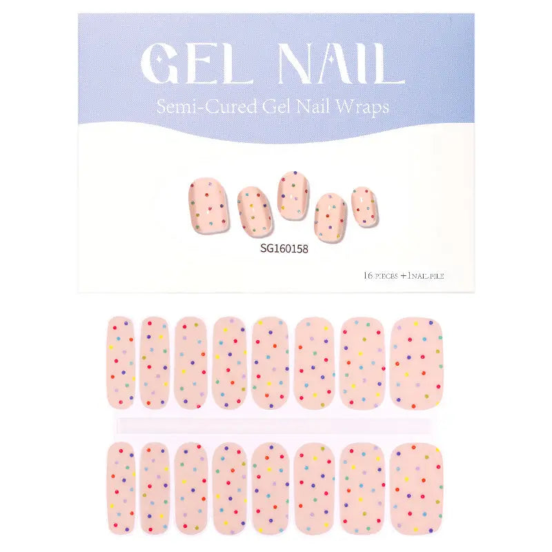 Wholesale Fingernail Supplies Bulk Order Polka Dot Gel Nail Sticker HUIZI