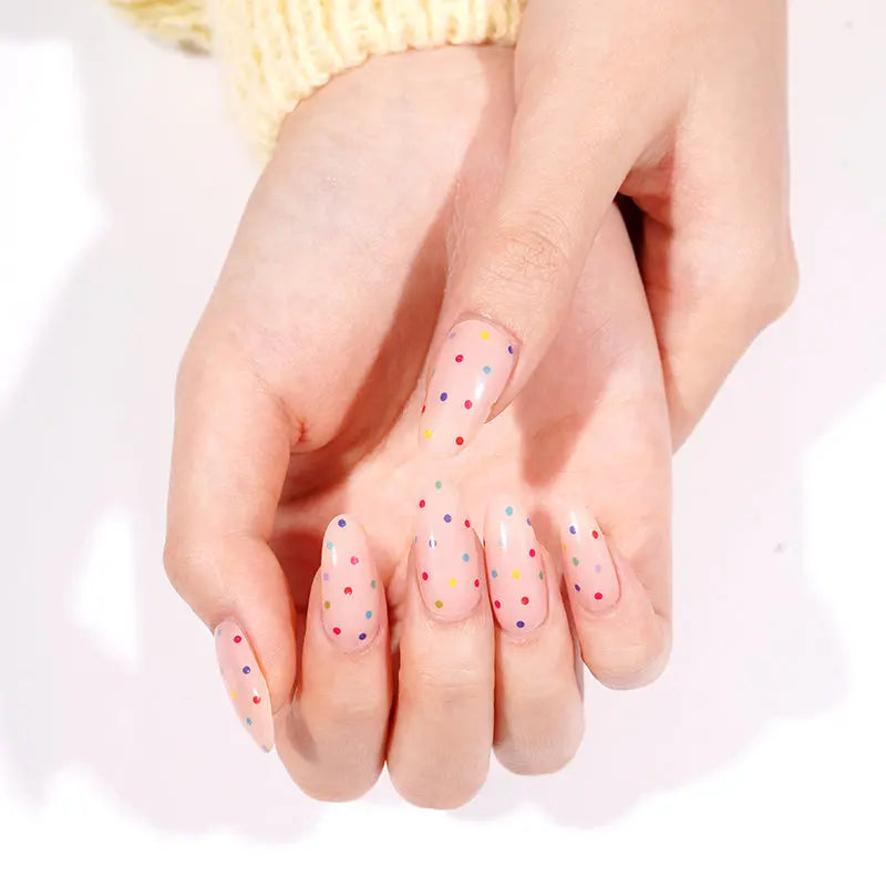 Wholesale Fingernail Supplies Bulk Order Polka Dot Gel Nail Sticker HUIZI