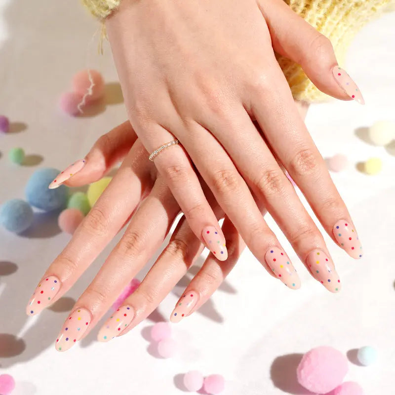 Wholesale Fingernail Supplies Bulk Order Polka Dot Gel Nail Sticker HUIZI