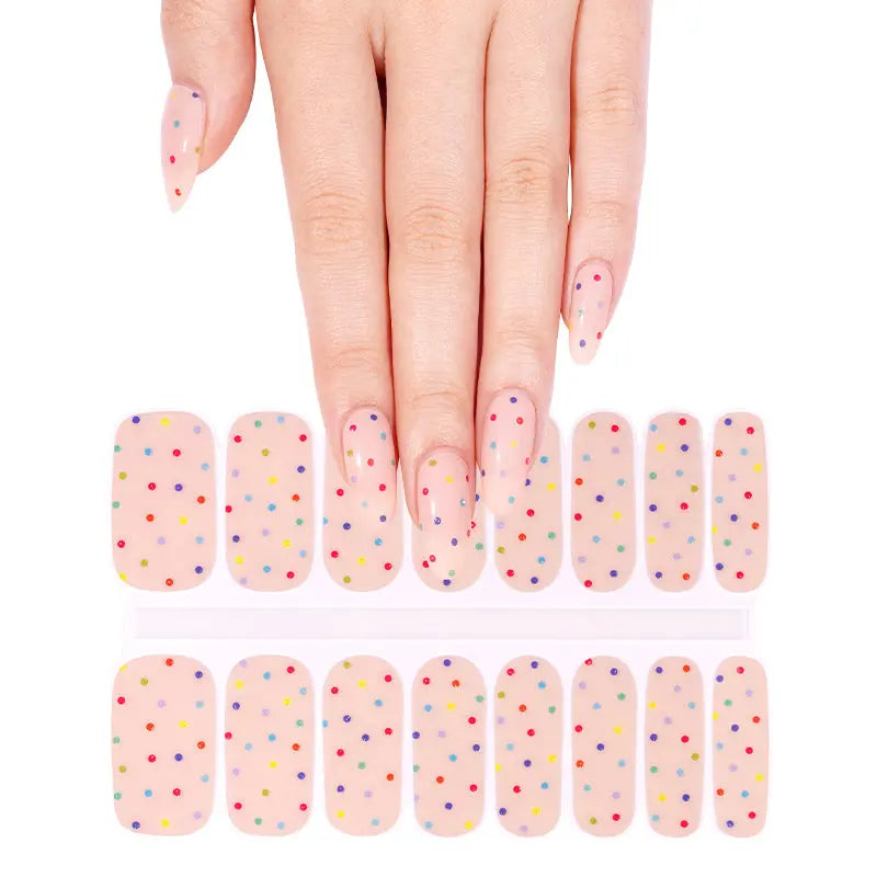 Wholesale Fingernail Supplies Bulk Order Polka Dot Gel Nail Sticker HUIZI