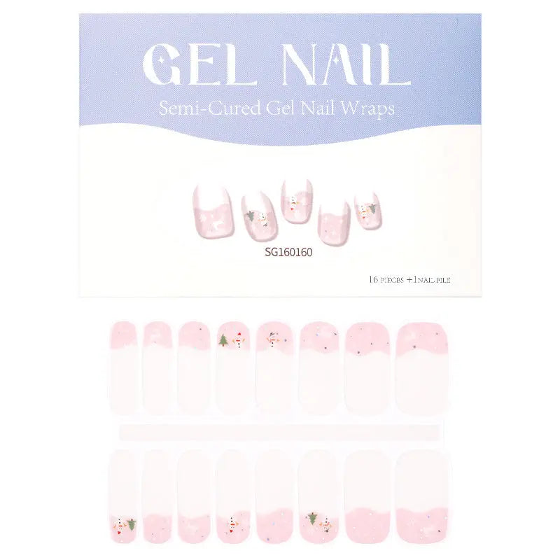 Wholesale Fingernail Supplies Bulk Order Winter Christmas Gel Nail Sticker HUIZI