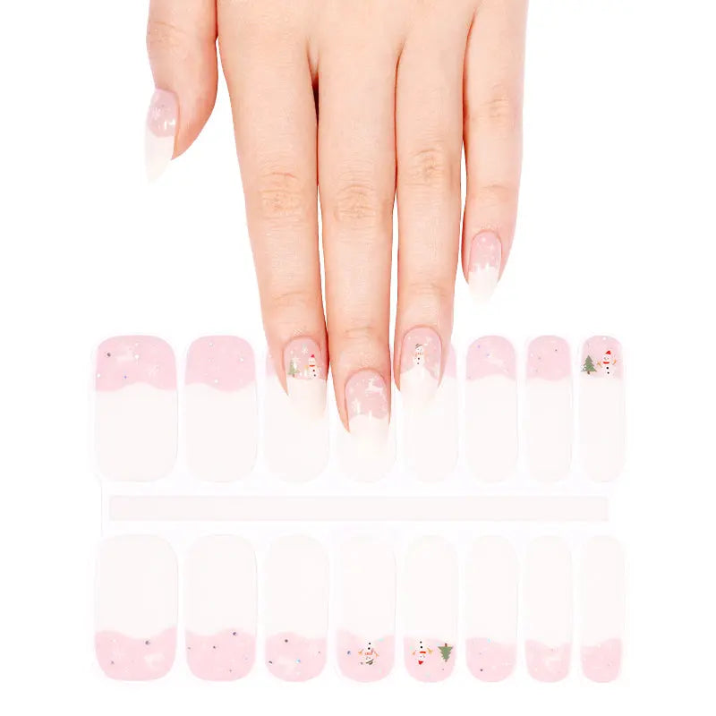 Wholesale Fingernail Supplies Bulk Order Winter Christmas Gel Nail Sticker HUIZI