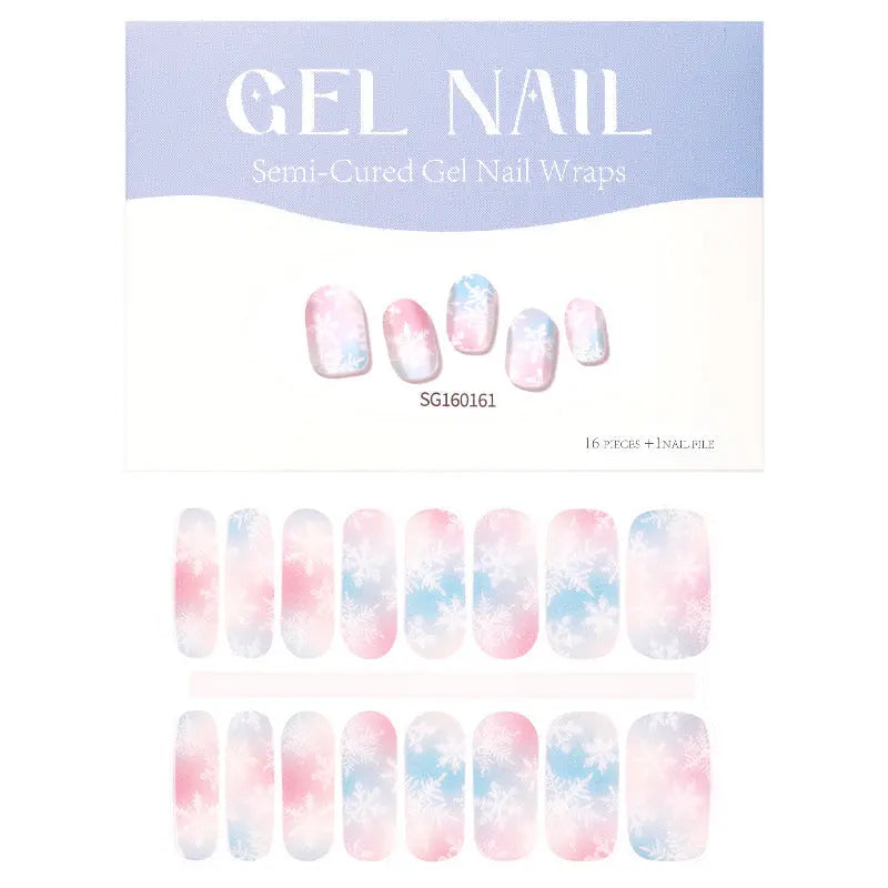 Wholesale Fingernail Supplies Bulk Order Winter Snow Gel Nail Sticker HUIZI