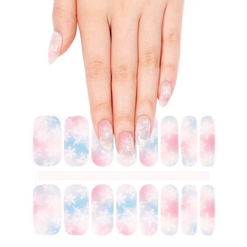 Wholesale Fingernail Supplies Bulk Order Winter Snow Gel Nail Sticker HUIZI