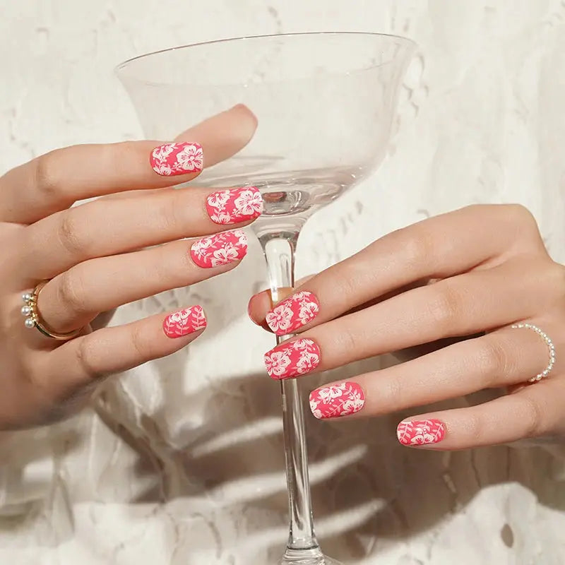 Wholesale Floral Gel Nail Stickers Custom Gel Nail Wrap Suppliers HUIZI
