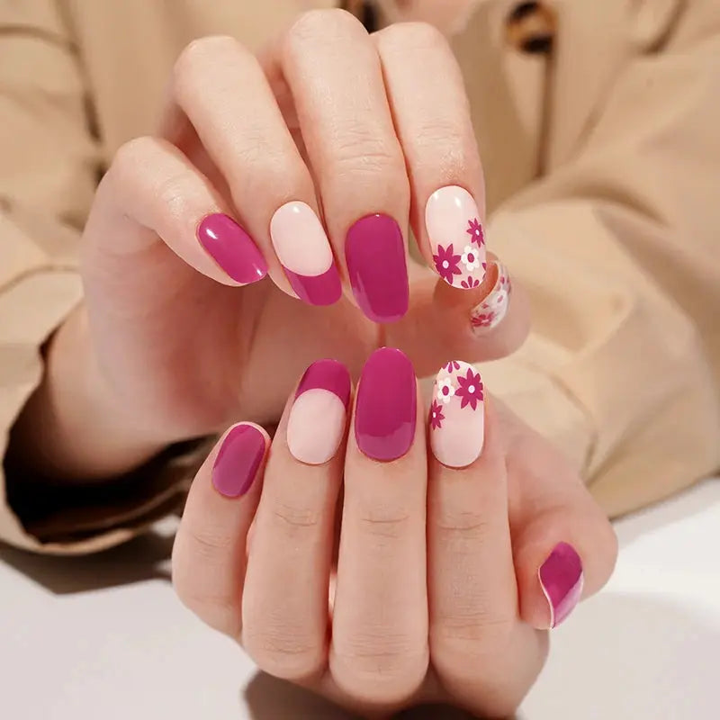 Wholesale Floral Gel Nail Stickers Custom Gel Nail Wrap Suppliers HUIZI