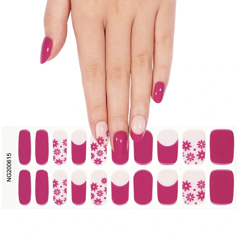 Wholesale Floral Gel Nail Stickers Custom Gel Nail Wrap Suppliers HUIZI