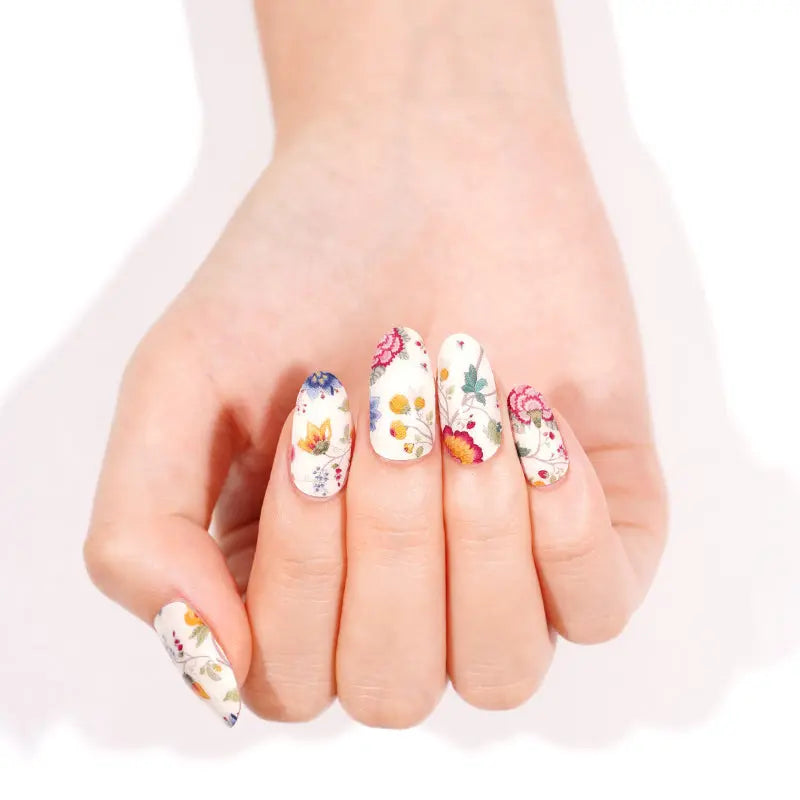 Wholesale Flower Gel Nail Art Full Wraps Custom Gel Nail Stickers HUIZI