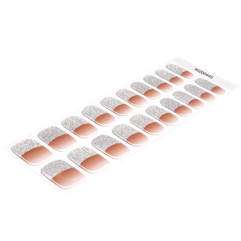 Wholesale French Gel Nail Gel Nail Strips Custom Glitter Gel Nails HUIZI