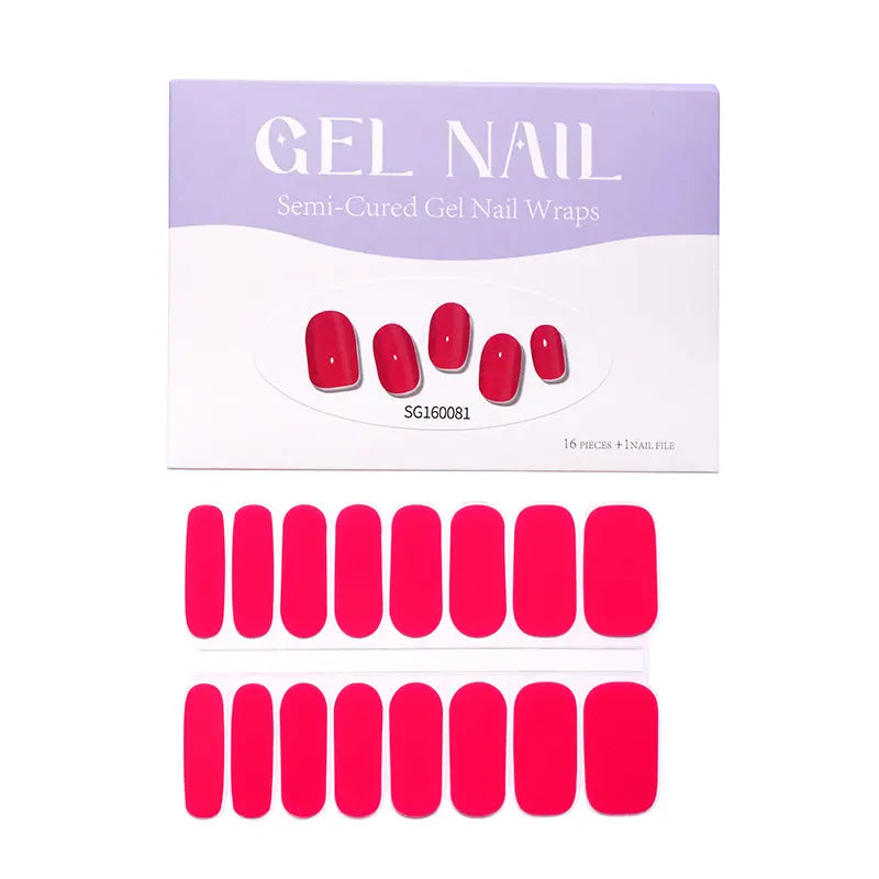 Wholesale GERBERA DAISY- PINK Gel Nail Strips Custom Nail Designs HUIZI