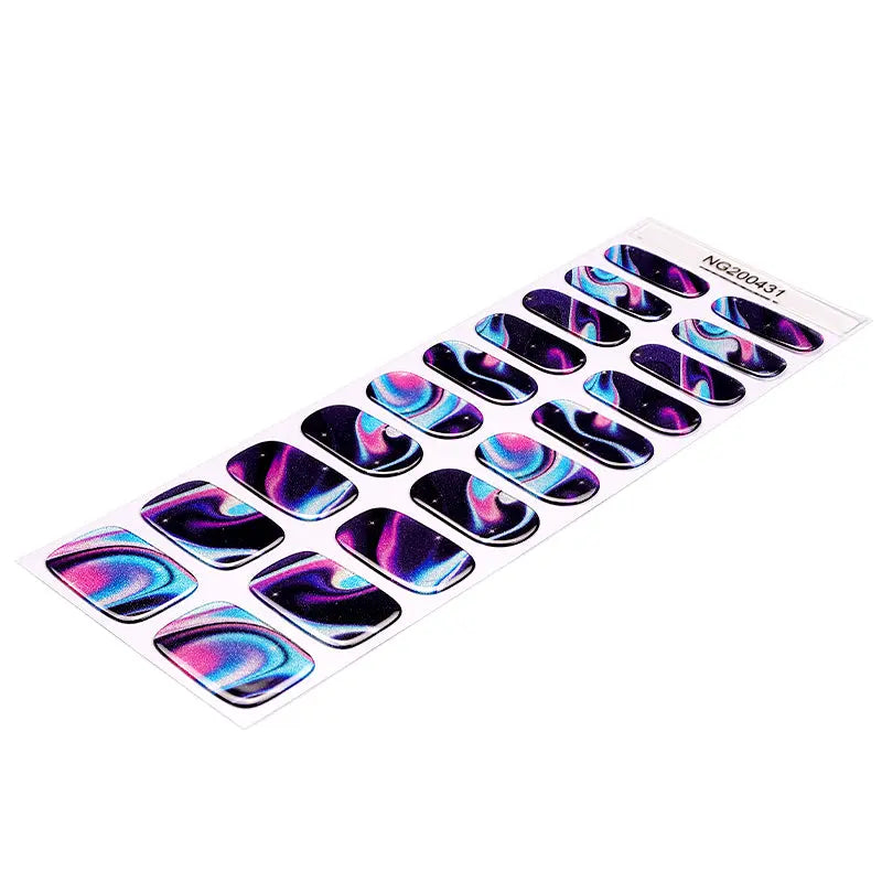 Wholesale Galaxy Gel Nail Stickers Custom Swirling Colours Nail Wraps HUIZI