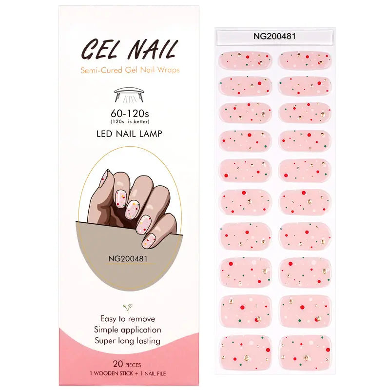 Wholesale Gel Nail Strips Custom Christmas Nail Designs HUIZI